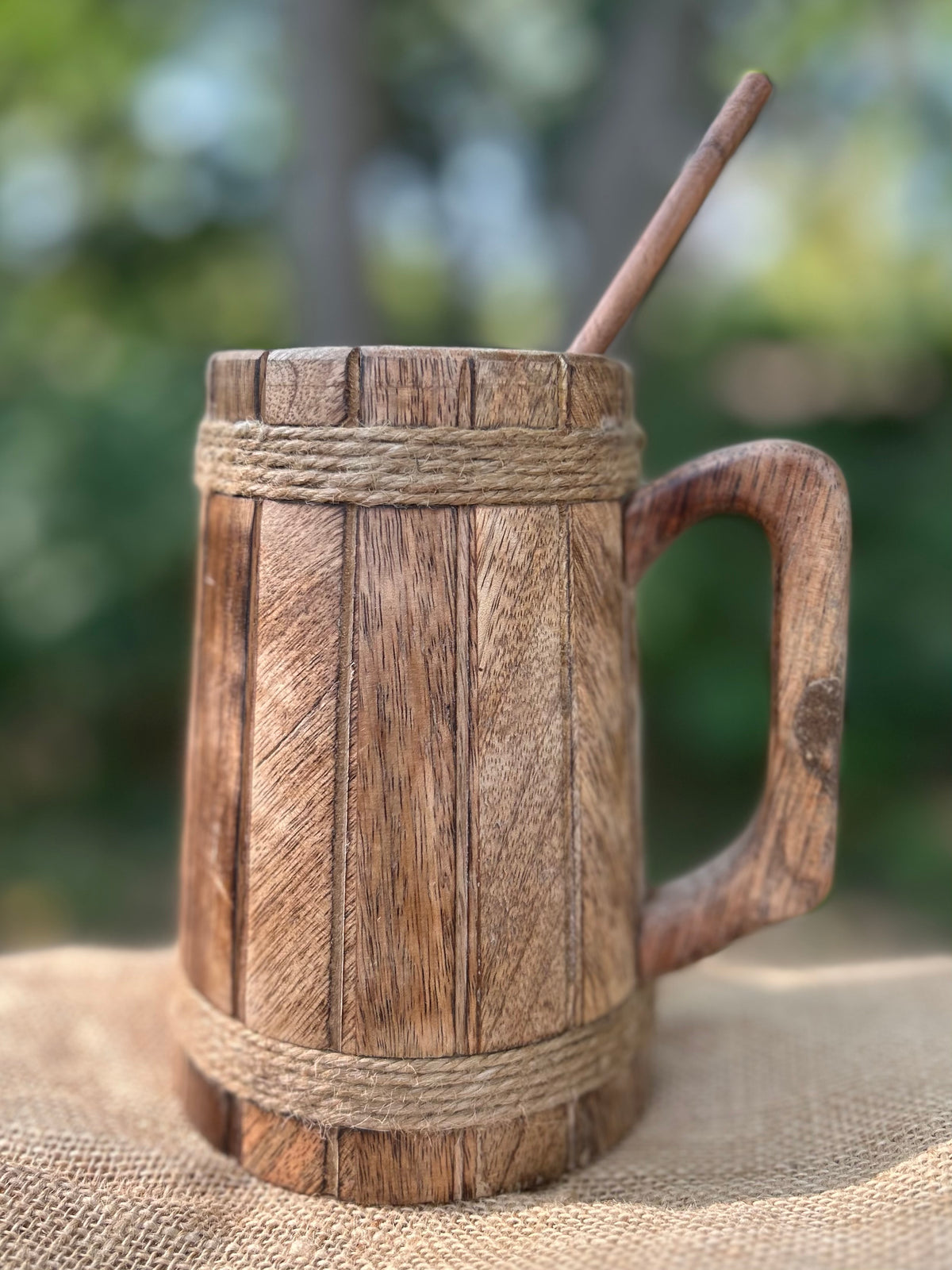 Wooden Mug with spoon
