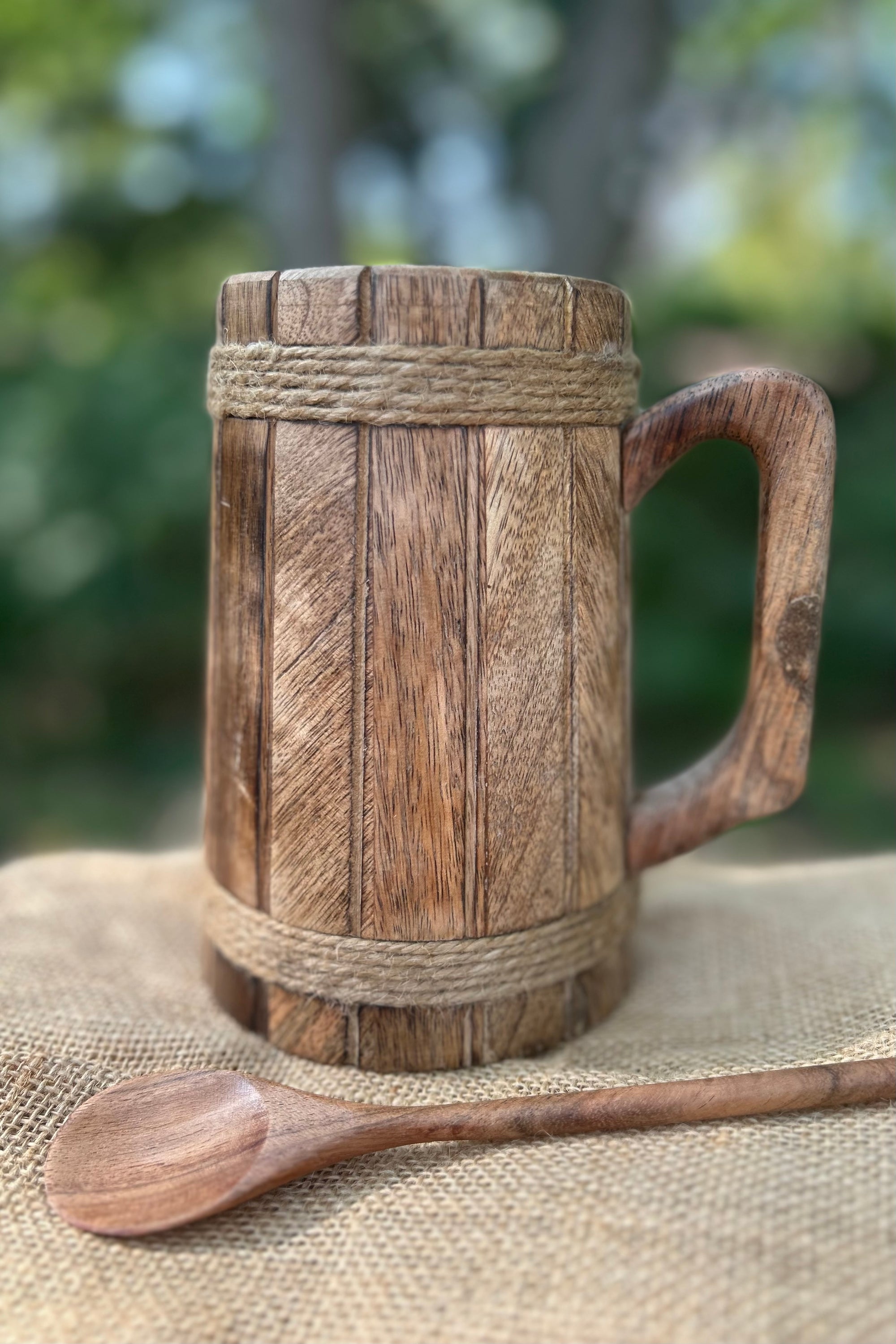 Wooden Mug with spoon