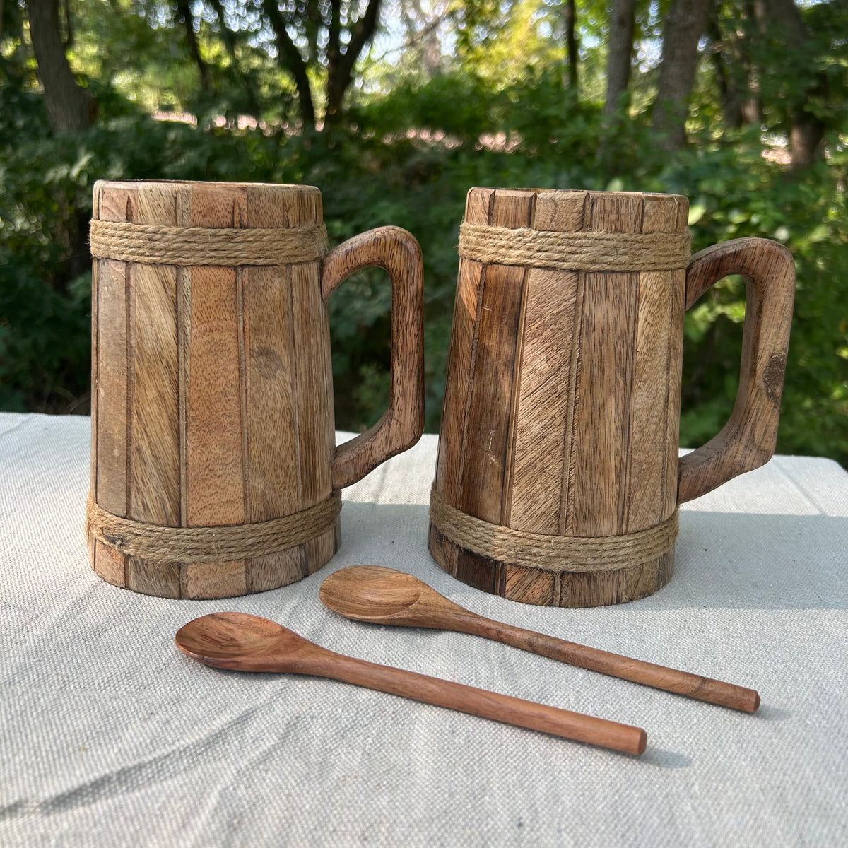 Wooden Mug with spoon