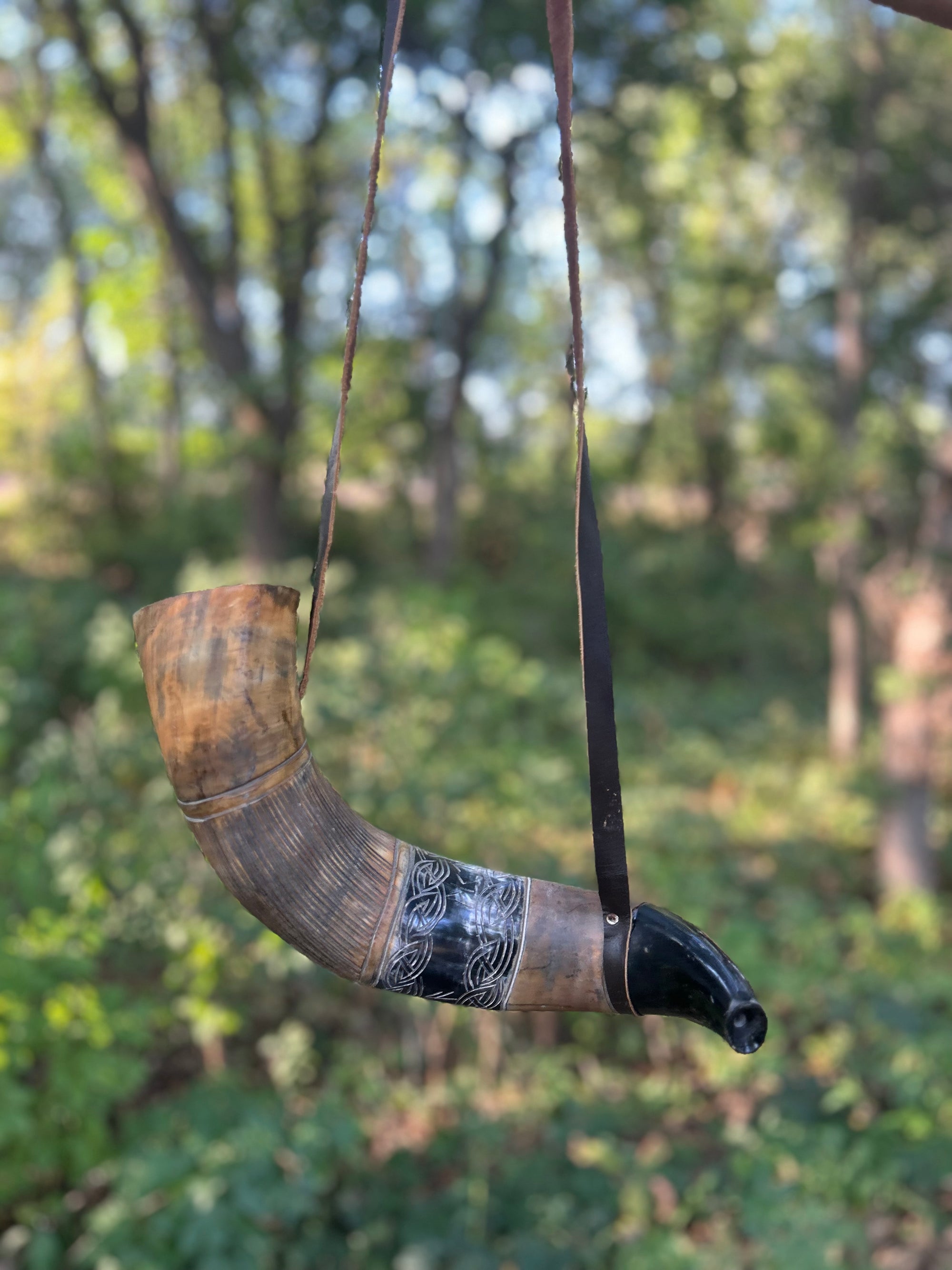 Warm Hearth Creations: Handcrafted Ox Horn Bugle - War Horn