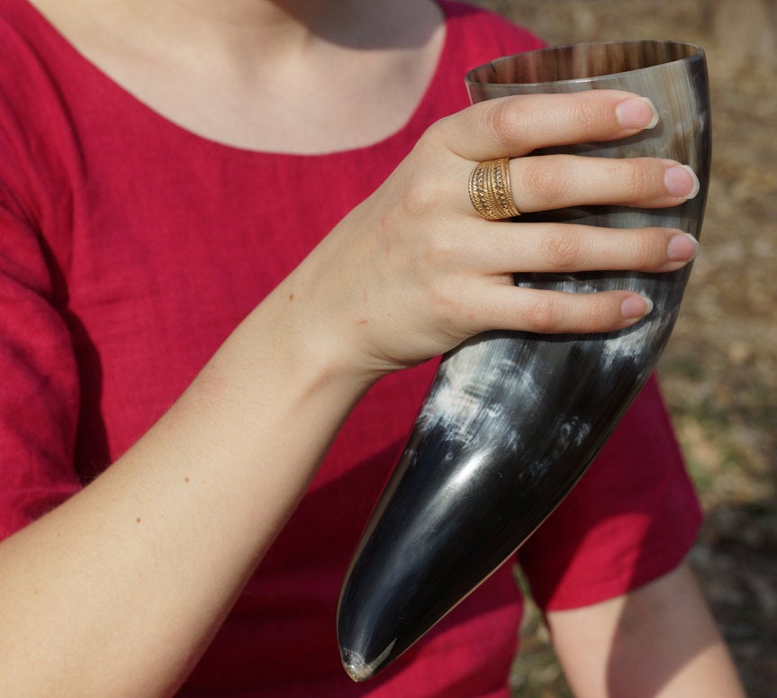 Drinking Horn with Belt Holster